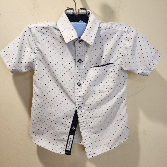 CRAFT & FLOW Kids Patterned Short Sleeve Button-Up Shirt Size Toodler 3T - Picture 6 of 8